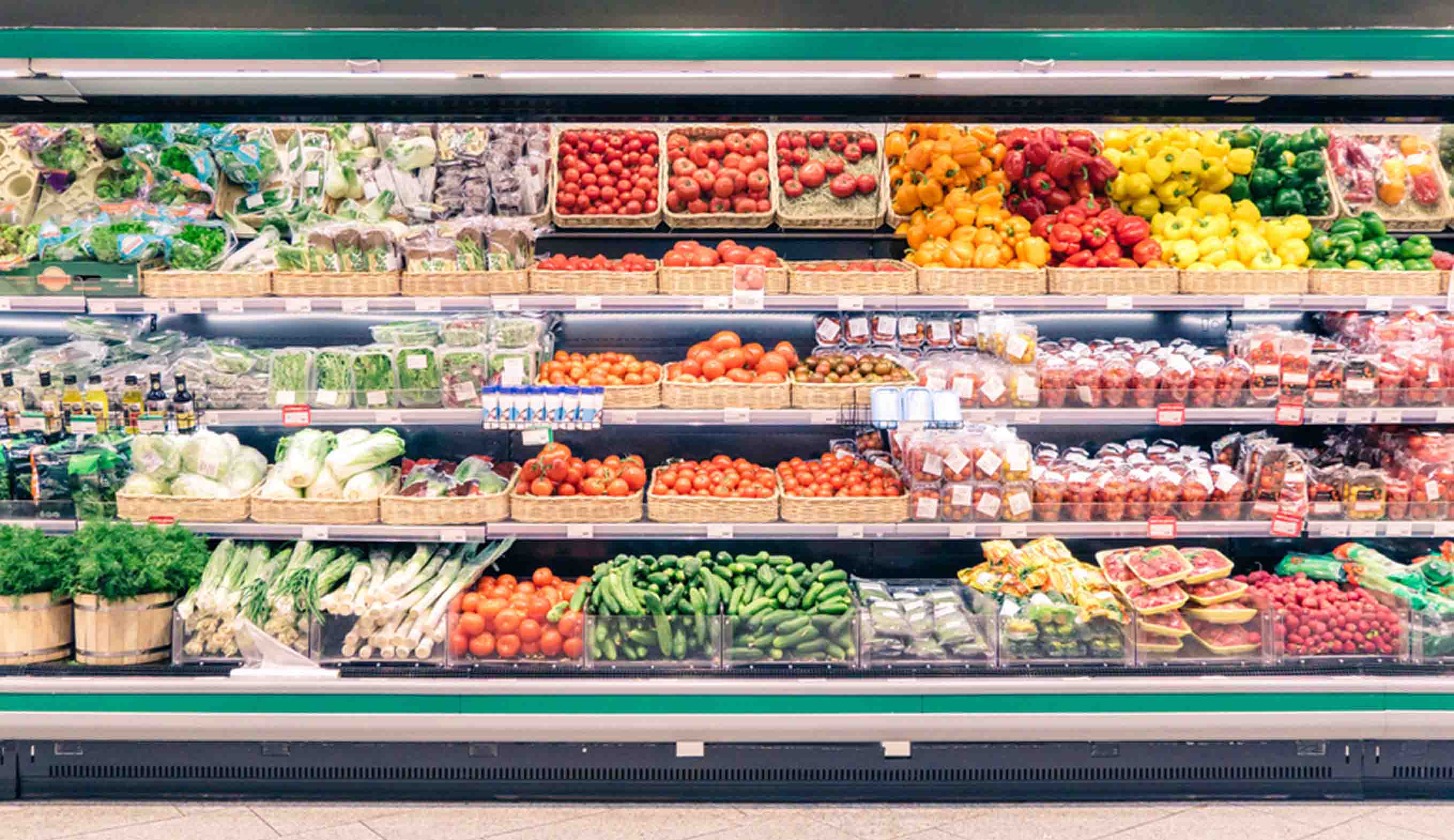 Supermarket fruits vegetables